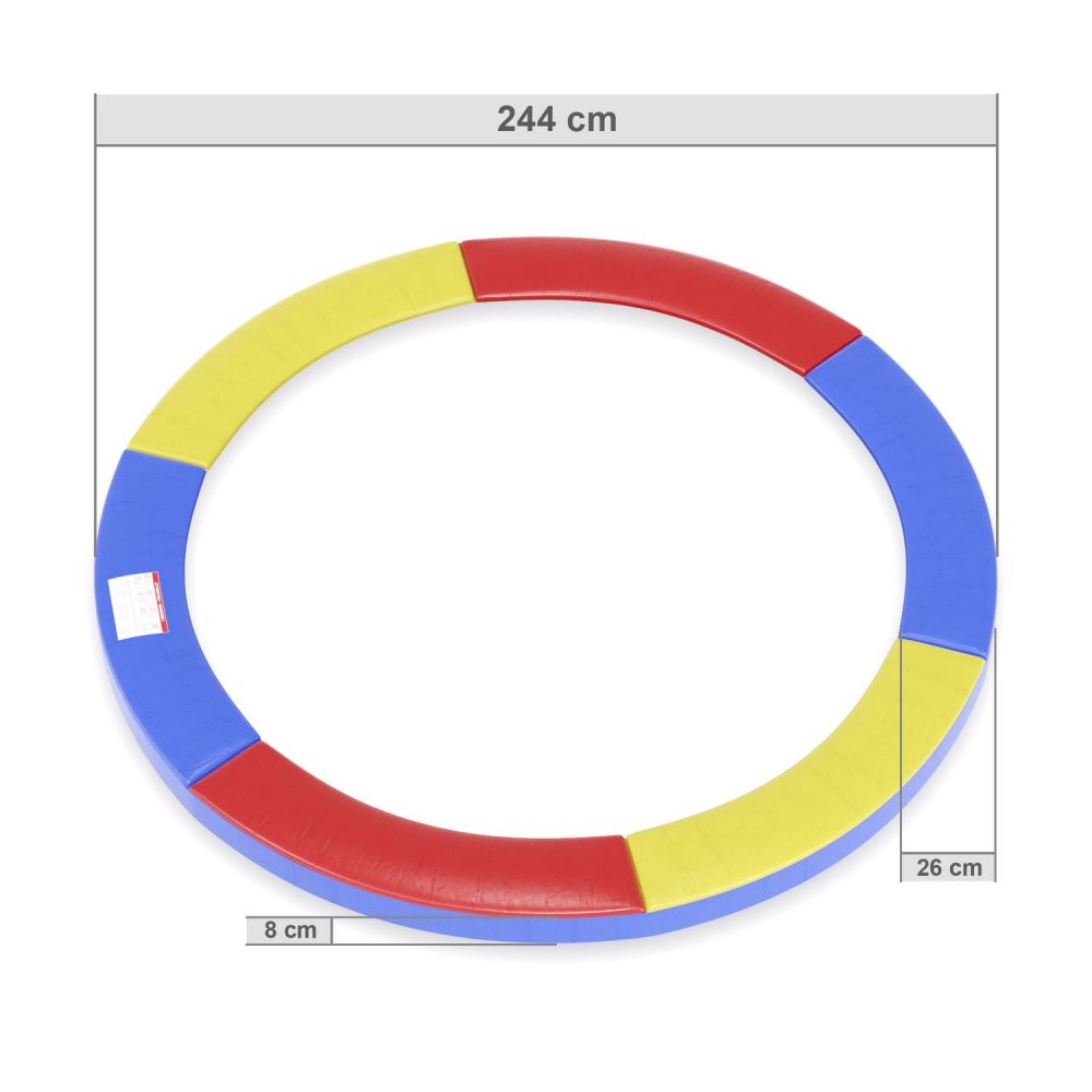 Coussin de protection pour trampoline 8 FT - 244cm - Multicolore