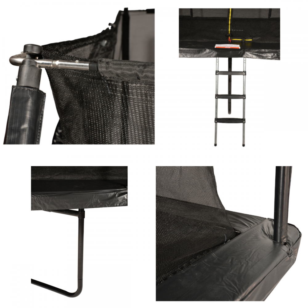 Trampoline rectangulaire 500 cm x 300 cm - filet de sécurité + matelas de protection + echelle - norme EU