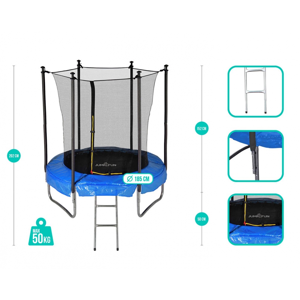 Trampoline Jump4Fun Classique 6FT -185cm - Bleu