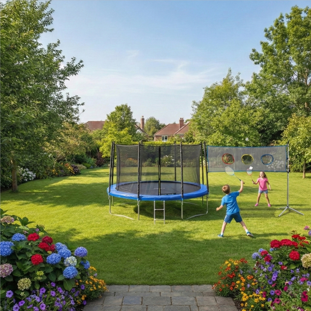 Filet Multi-Jeux Universel - Compatible avec Tous Trampolines -76x250 cm