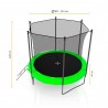 Trampoline extérieur 240 cm réversible - filet de sécurité + matelas de protection + echelle - norme EU Trampoline extérieur 240 cm réversible - filet de sécurité + matelas de protection + echelle - norme EU