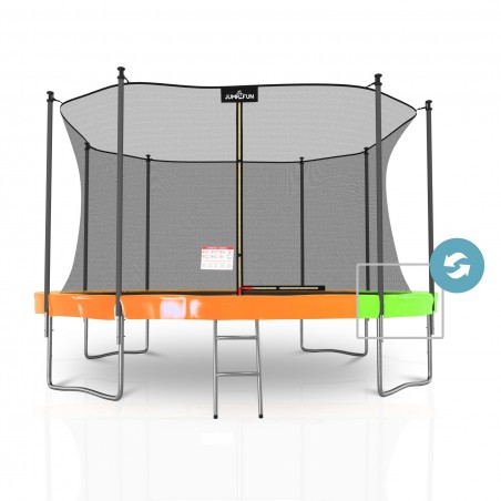 Trampoline extérieur 430 cm réversible - filet de sécurité + matelas de protection + echelle - norme EU Trampoline extérieur 430 cm réversible - filet de sécurité + matelas de protection + echelle - norme EU