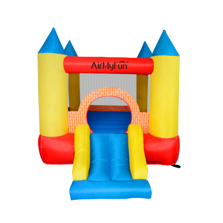 Château gonflable pour enfants 2,8m : aire de jeux avec toboggan - souffleur et sac de rangement inclus - Castle Bouncer