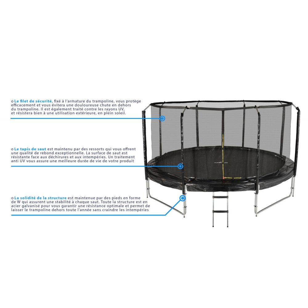 Trampoline Semi-Pro Jump4fun 10FT-305cm Noir